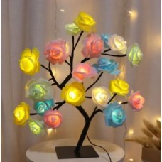 Masa lambası çiçek ağacı 24 kafaları gül lambaları peri masa gece işıkları USB 